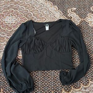 Lulu's Classic Black Blouse